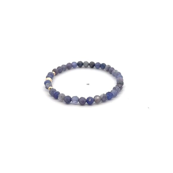 Natural Tanzanite Gemstones Mini 4mm Micro Faceted 18K Gold Charm Beads - Picture 3 of 5